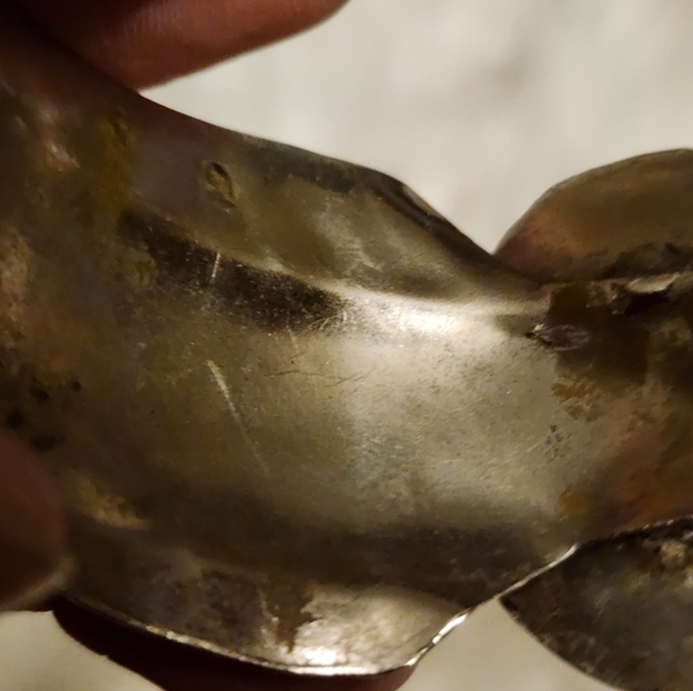 Vintage‎ Brutalist Silver Cuff - Picture 3 of 9